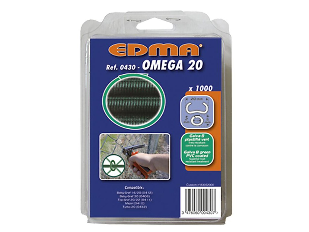 EDMA Clips Omega 20 grøn 1000 stk