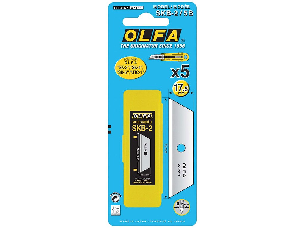 Olfa knivblade sikkerhed SKB-2/5B, 6×5stk