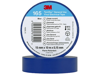 3M Temflex 165 el-vinyltape 15mm×10m blå