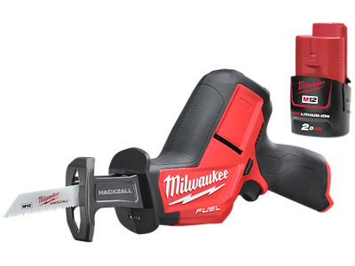 Sampak M12: Bajonetsav CHZ-0 + batteri 12V/2Ah B2 Milwaukee