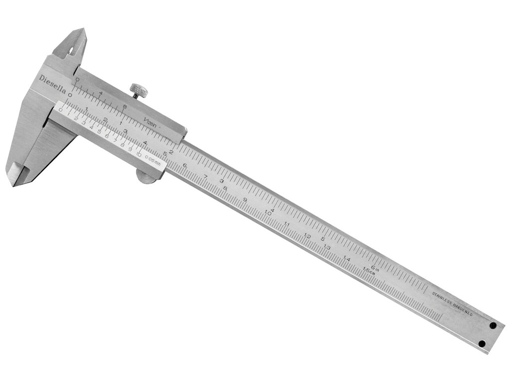 Skydelære m/skruelås 0-150×0,05mm Diesella