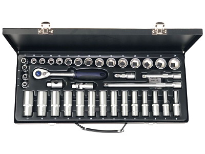 Topnøglesæt 3/8" mm 38 dele 1212 Bato