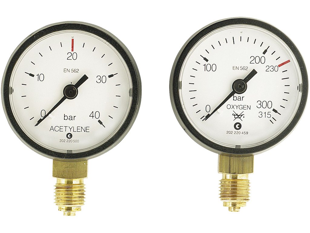 Arbejdsmanometer, Acetylen 0-2.5 bar t/JC500 AGA