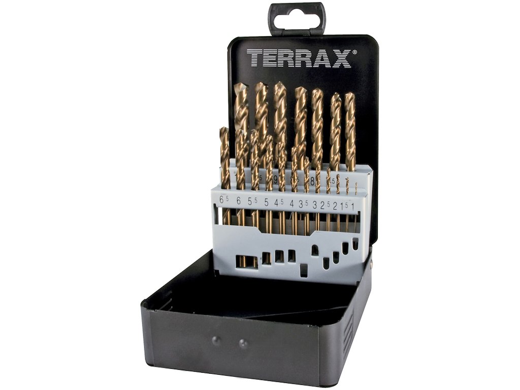 Spiralborsæt DIN338 HSS-G Co5 1-10×0,5mm Terrax