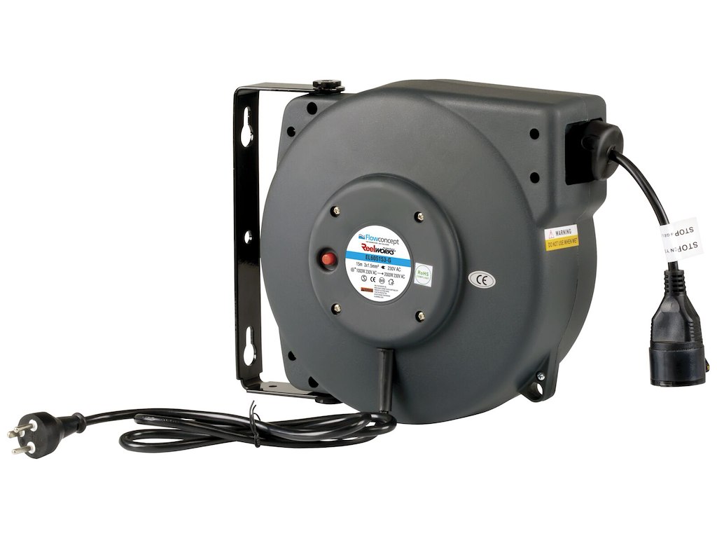 Reelworks Aut. kabelopruller IP42 3G1,5 15mtr DK-stik
