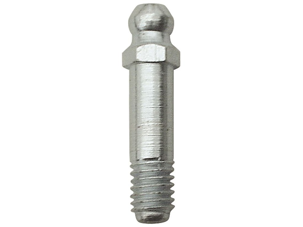 Smørenippel H1 lige, elforz., M6×1,0 lang Kabi