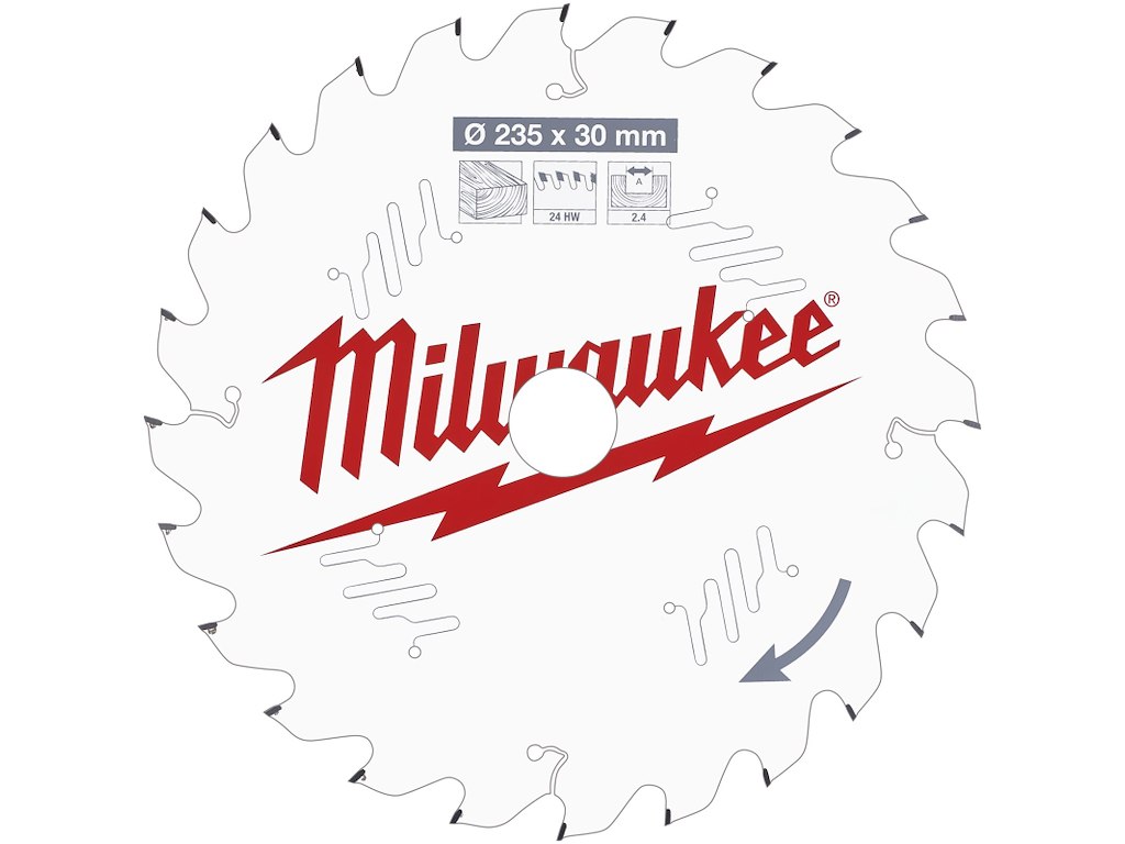 Rundsavklinge PW 235×30×2,4mm 24ATB Milwaukee