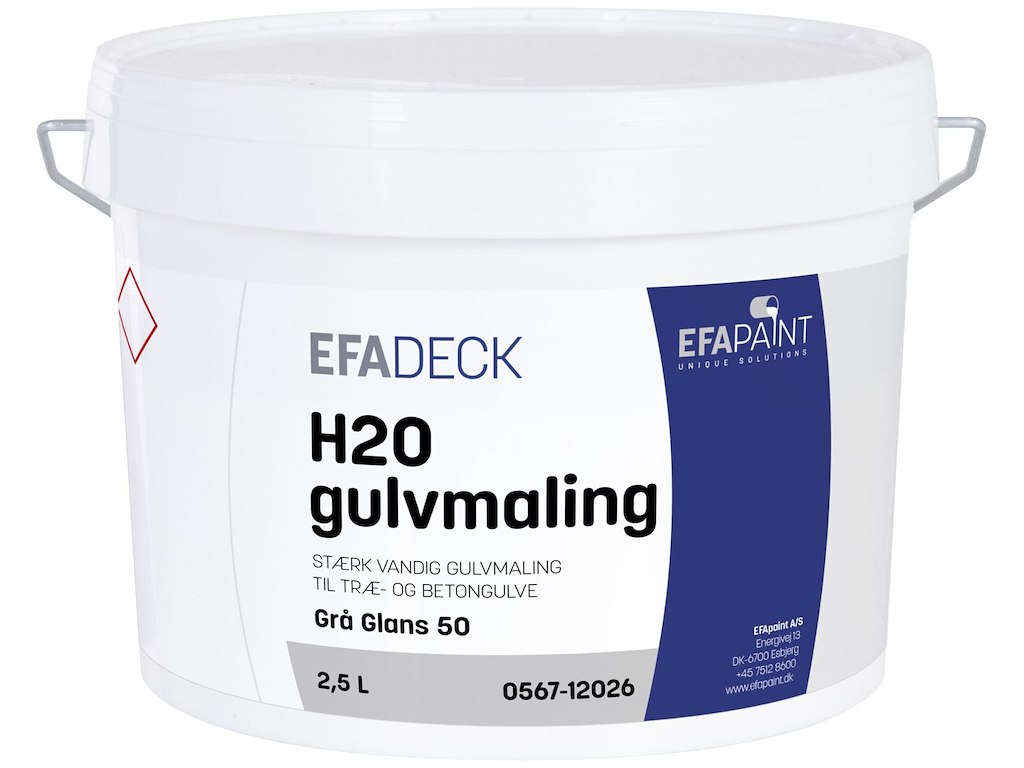EFAdeck H2O gulvmaling stribegul glans 50 2,5 ltr.