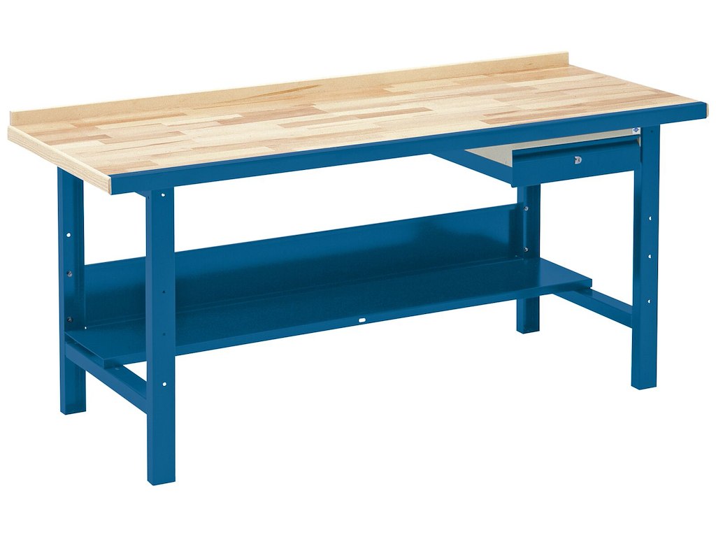 Værkstedsbord VBB-1.15 m/hylde og skuffe Blika