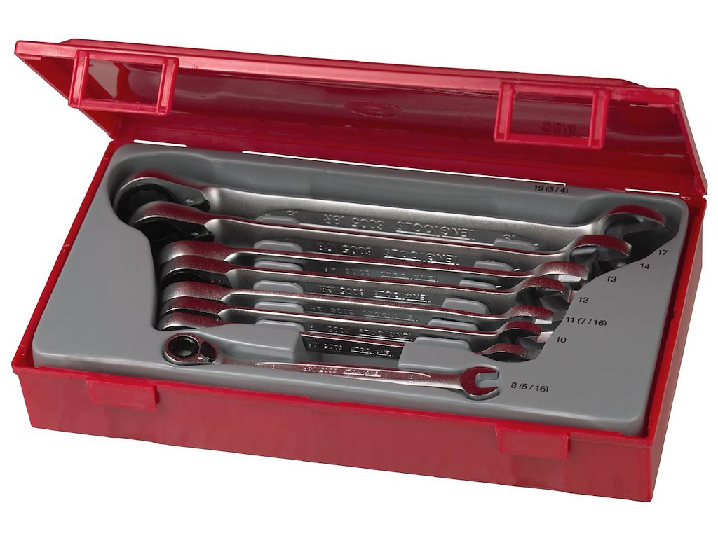 Ringgaffelnøglesæt m/skralde TT6508R Tengtools
