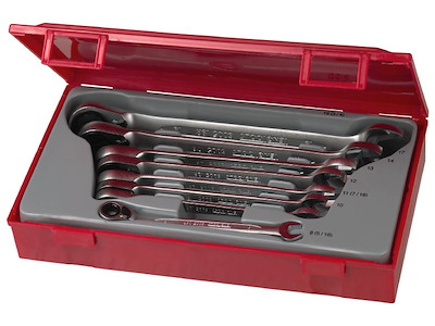 Ringgaffelnøglesæt m/skralde TT6508R Tengtools