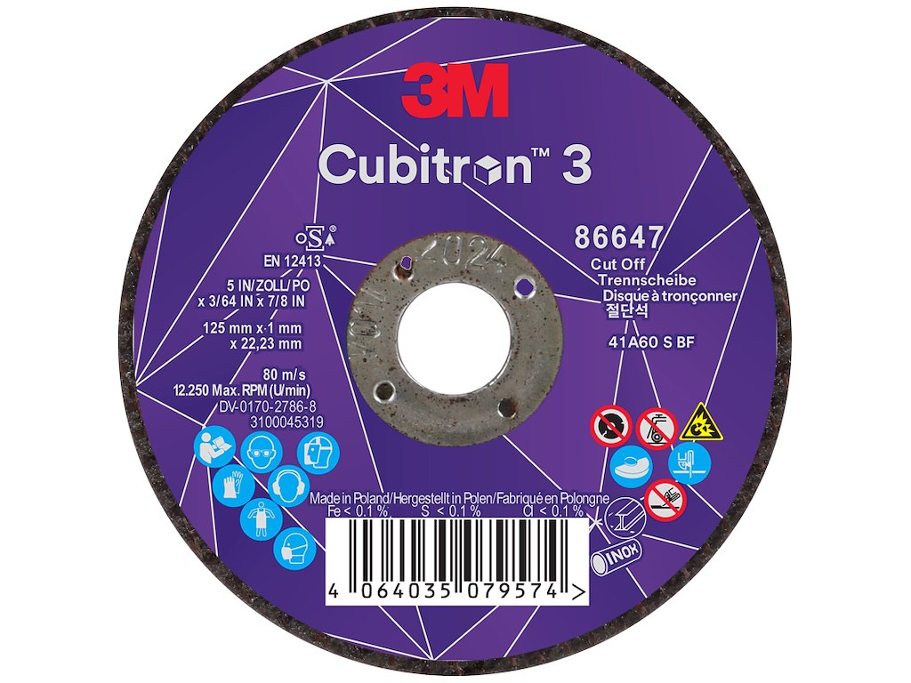 3M Cubitron 3 skæreskive T41 125×1,0mm