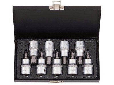 Stifttopsæt 1/2" 4kt, TX 20-60, 9 dele
Bato