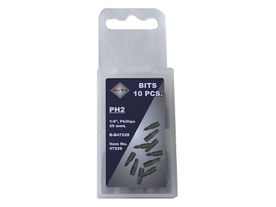 Bits 1/4" PH1 L:25 mm pk/10 Bato