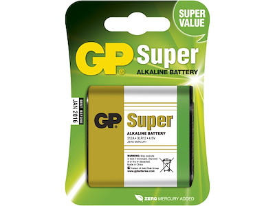 Batteri Super Alkaline 312A/3LR12 4,5V GP