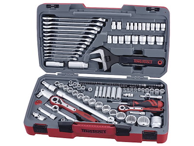 TengTools Topnøglesæt 1/4"+3/8"+1/2" mm/tomme 127 dele