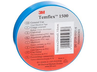 Temflex 1500 eltape 15mm×10m blå 3M