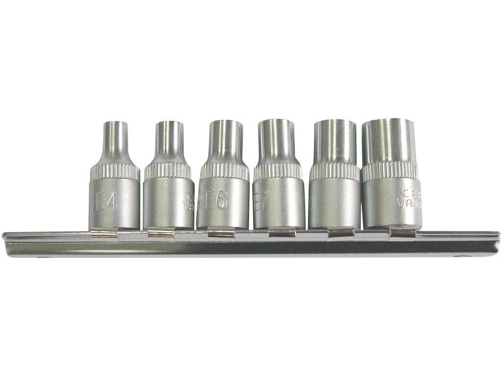 Topsæt 1/4" E4-E10 6 dele Bato