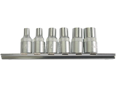 Topsæt 1/4" E4-E10 6 dele Bato