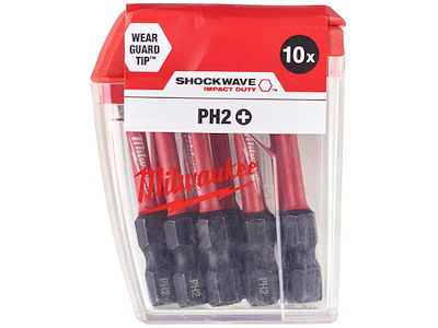 Slagbits Shockwave Impact Duty PH2×50mm pk/10 Milwaukee