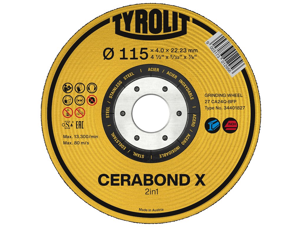 Tyrolit Skrubskive Cerabond X 27E ø115×7 CA24Q-BFP Premium