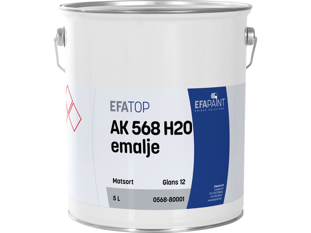 H2O emalje Sort gl.12 5 ltr. EFApaint