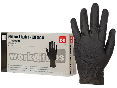 NilexLight engangshandske sort nitril 100 stk.