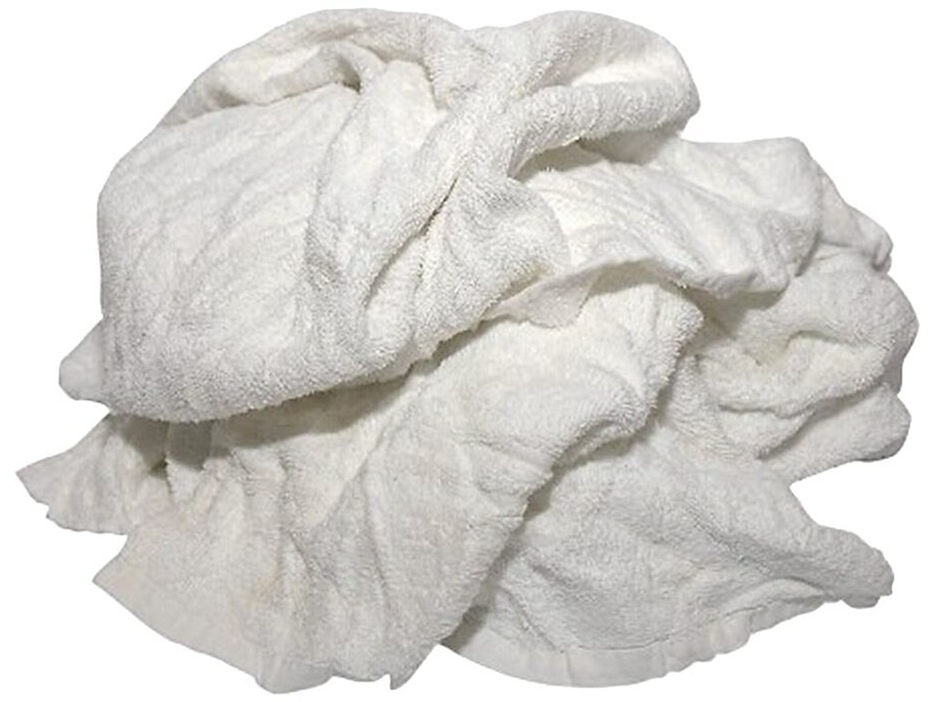 Frottéhåndklæder, hvide kl.1, 10kg i sæk