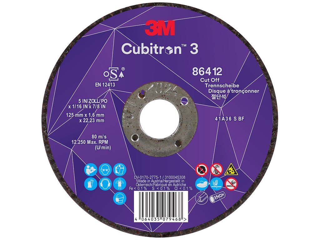 3M Cubitron 3 skæreskive T41 125×1,6mm