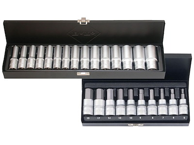 Topsæt 1/2", lange toppe 10-24mm+stifttoppe 5-19mm Bato