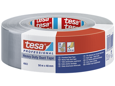 Tesa 4663 Heavy Duty gaffatape lærred grå 48mm×50m