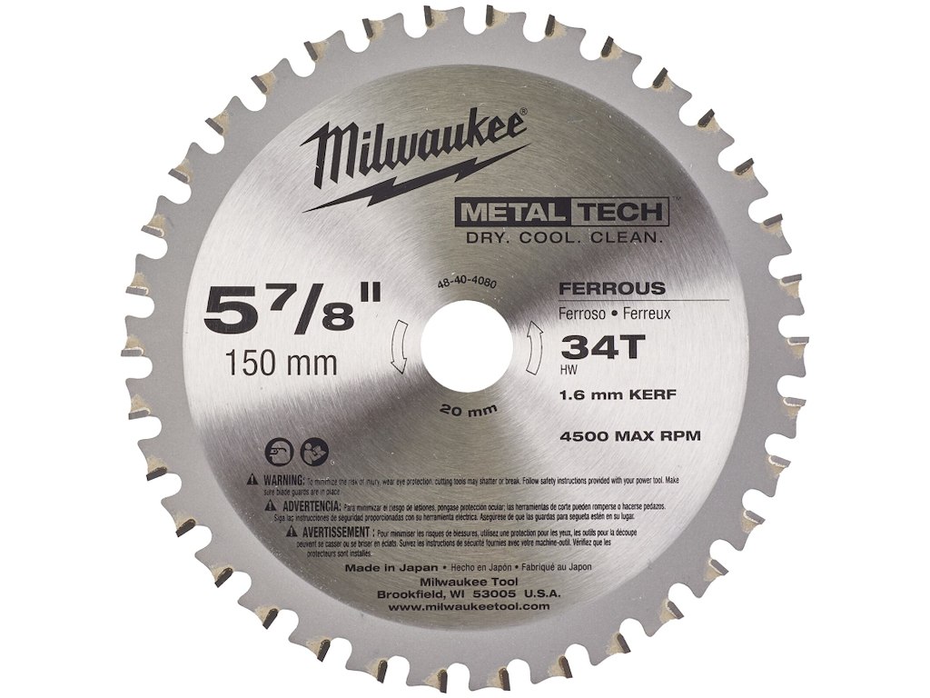 Rundsavklinge MT 150×20×1,6mm 34TF Milwaukee