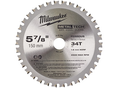 Rundsavklinge MT 150×20×1,6mm 34TF Milwaukee