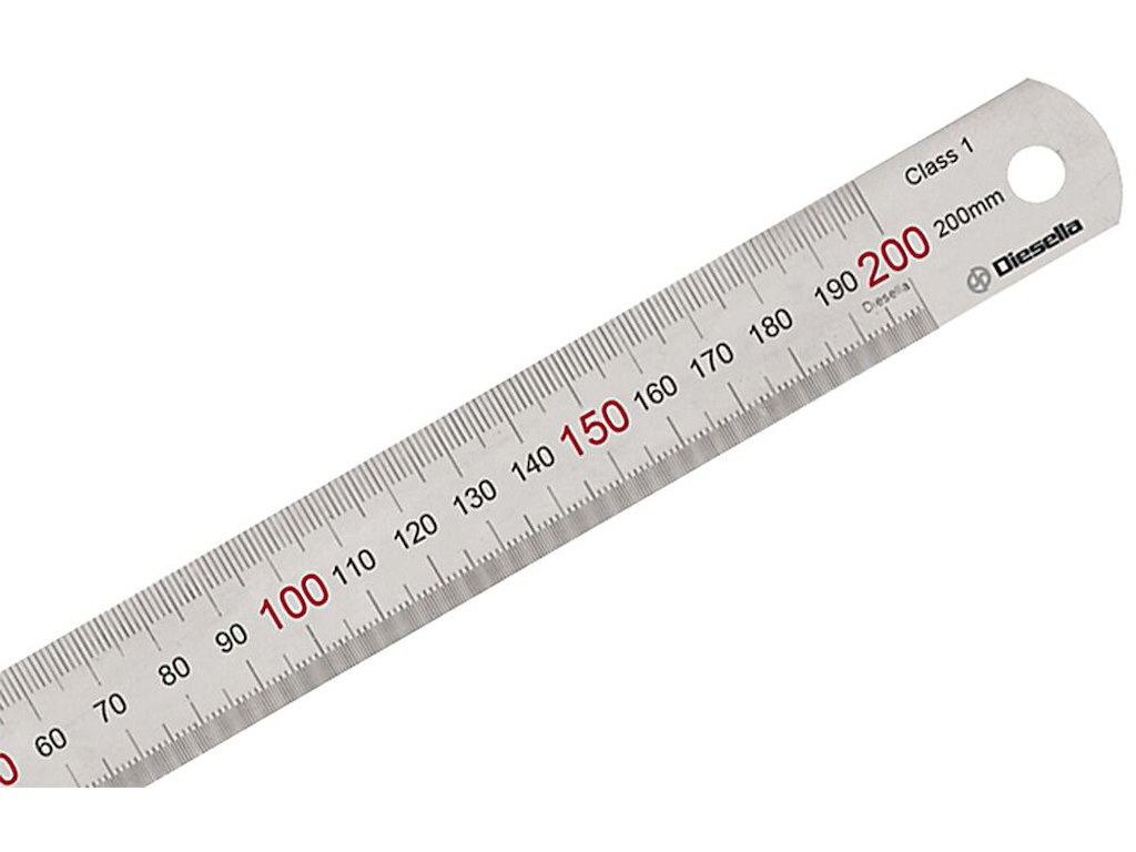 Stållineal 200×19×0,8 mm Diesella
