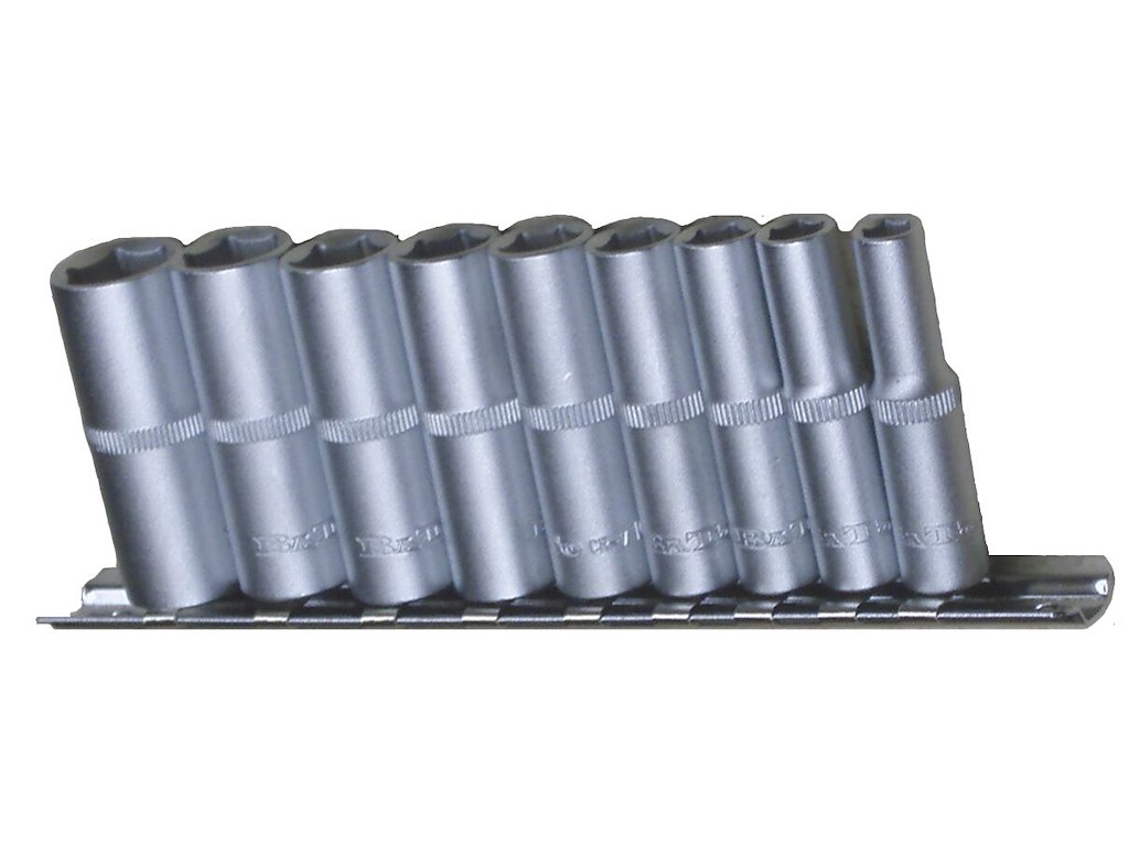 Topsæt 1/4" lange toppe 6-14mm, 9stk