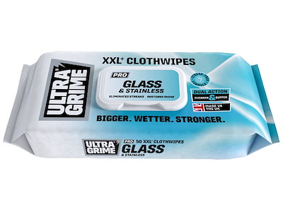 UltraGrime renseservietter glas/stål 38×25cm 50stk
