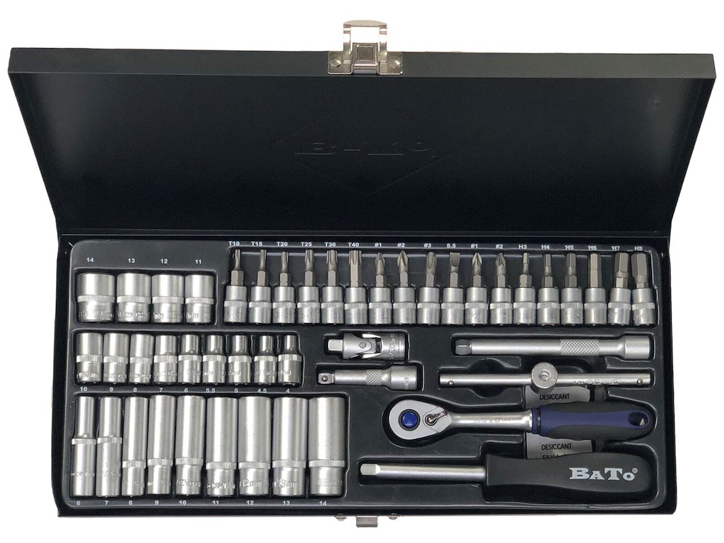 Topnøglesæt 1/4" B-S1312 46 dele Bato