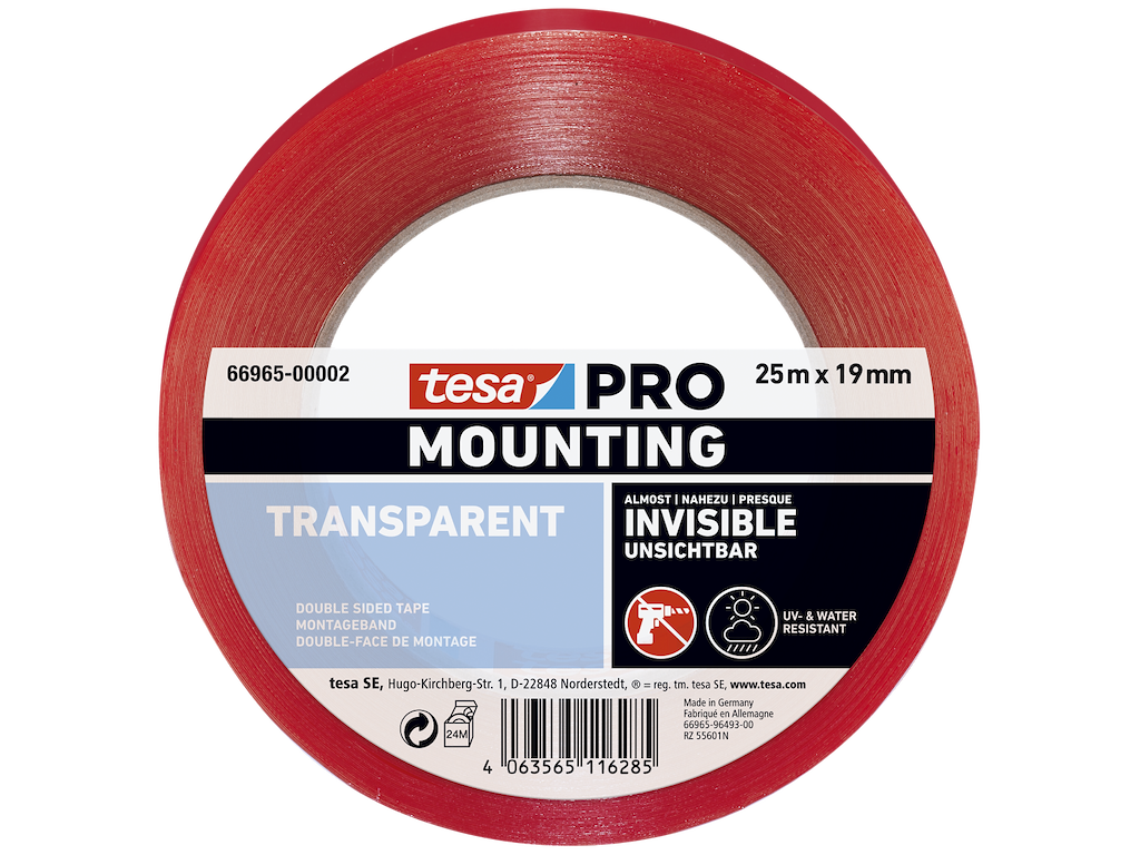 Tesa 66965 Pro Transparent montagetape 19mm×25m