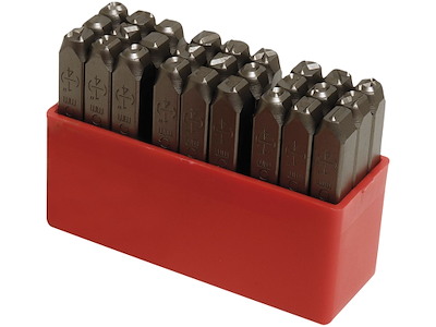 Stålbogstavsæt 7268 i plastbox 6 mm Peddinghaus